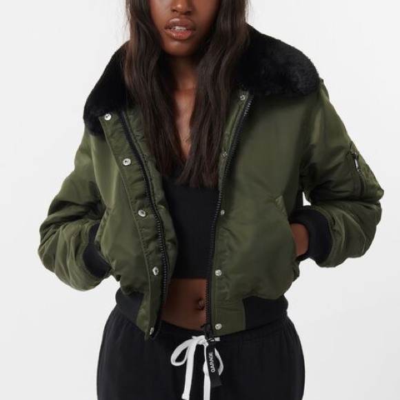 NWOT Chicago Bomber Dark Khaki Jacket - Picture 2 of 2